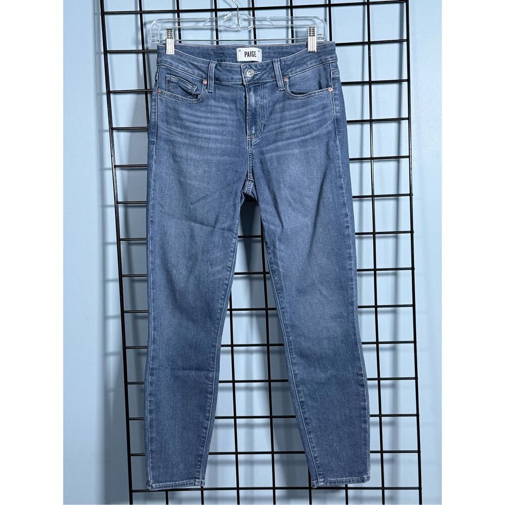 Paige Verdugo Crop Jeans Womens 28 Blue Denim Demilo Distressed Skinny